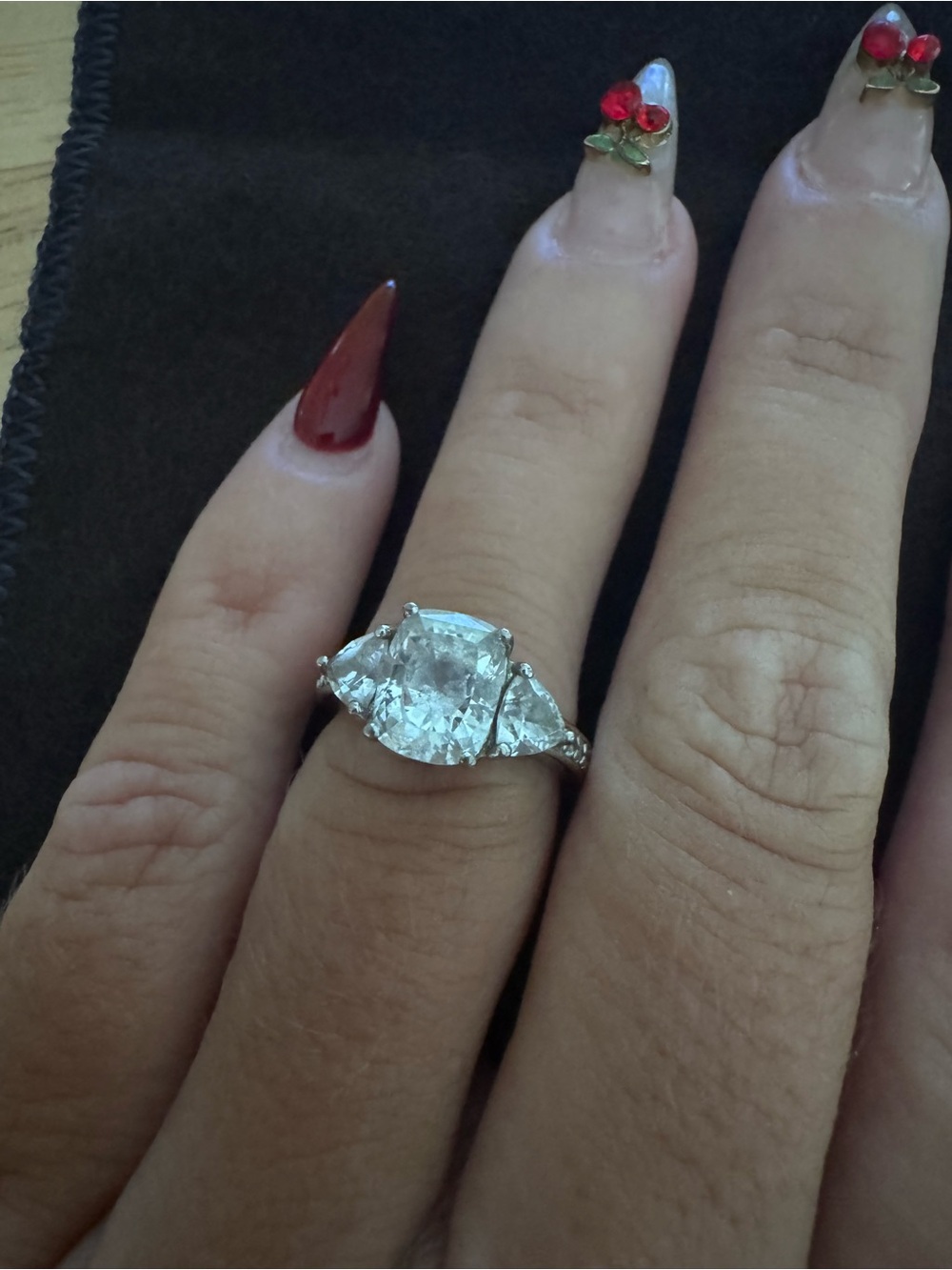 Diamonique 925 CZ Cushion Cut Ring
